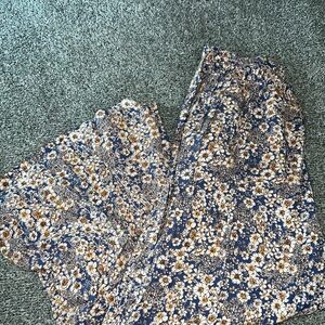 Floral Print Wide-Leg Pants